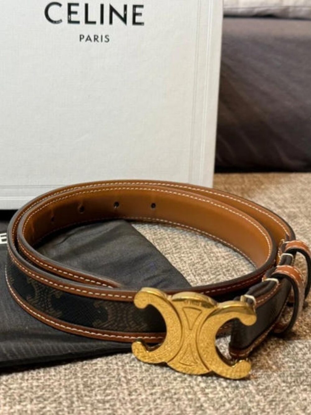 Celine Triomphe Belt 25mm 90cm - New with Box